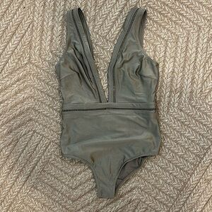 Ted Baker One Piece Swimsuit Deep V Green US 8